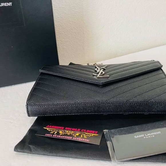 100% Auth YSL WOC Large Envelope Crossbody Bag - Picture 5 of 11